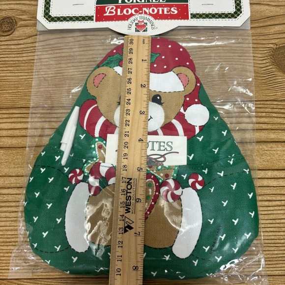 1993 Cambridge Holiday Trimmings Christmas Teddy Bear Note Pad Pot Holder - Picture 7 of 7